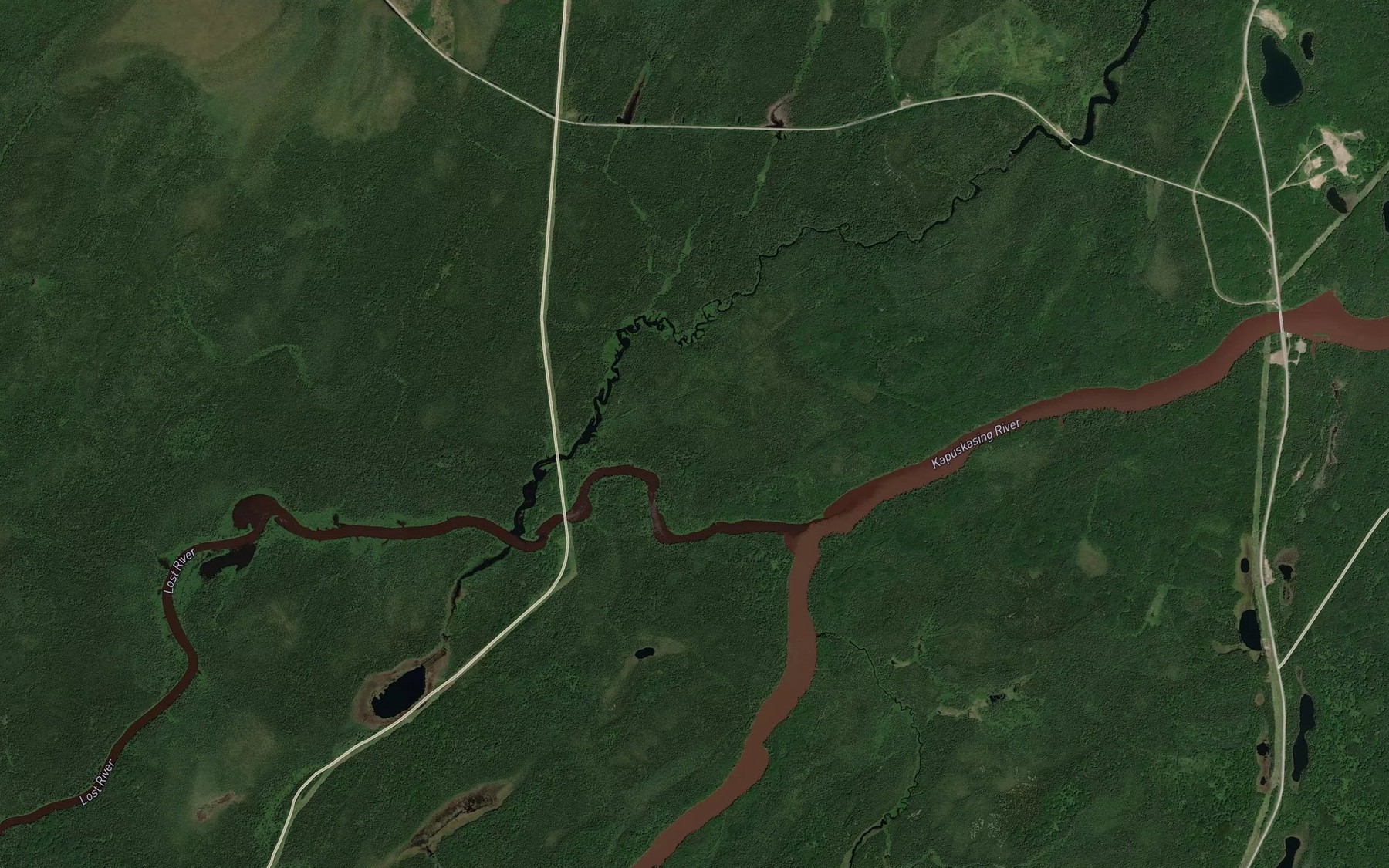 Satellite map of the Lost River