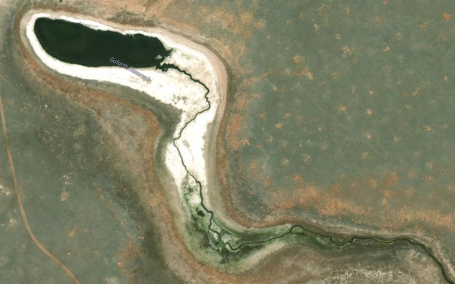 Satellite map of the Goforth Reservoir