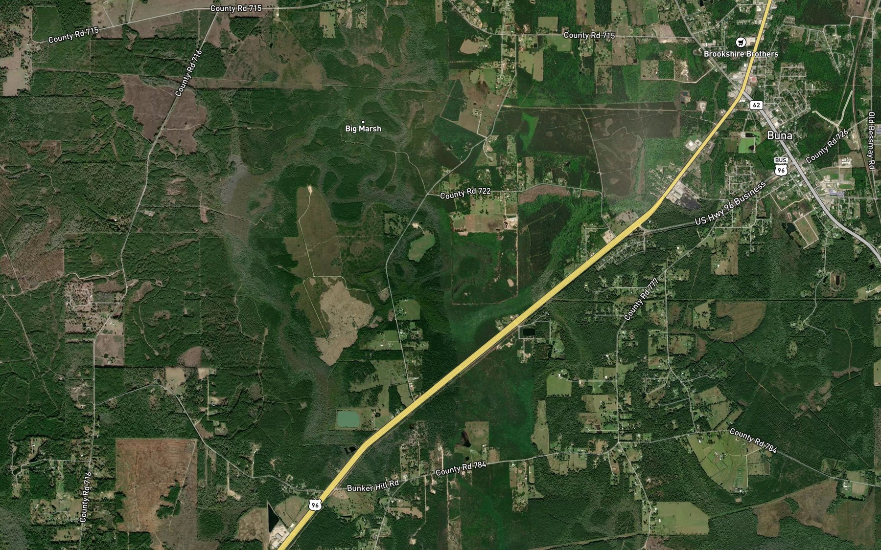 Satellite map of the Gum Slough