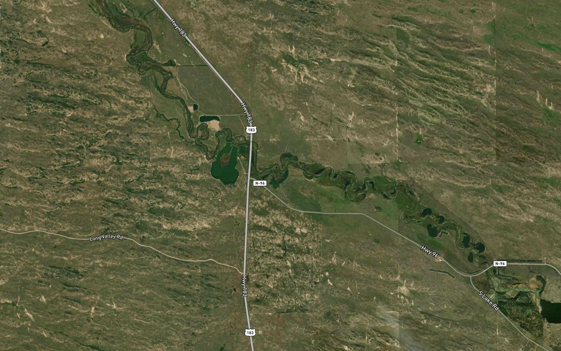 Satellite map of the Mud Bayou