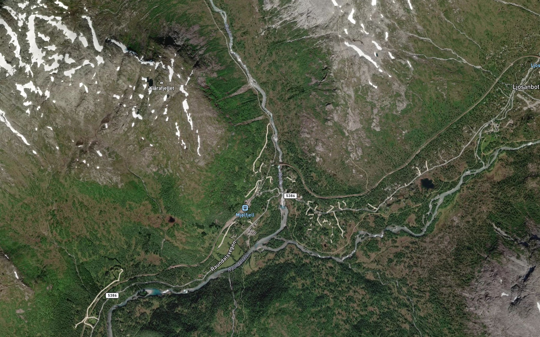 Satellite map of the Rjoandfossen