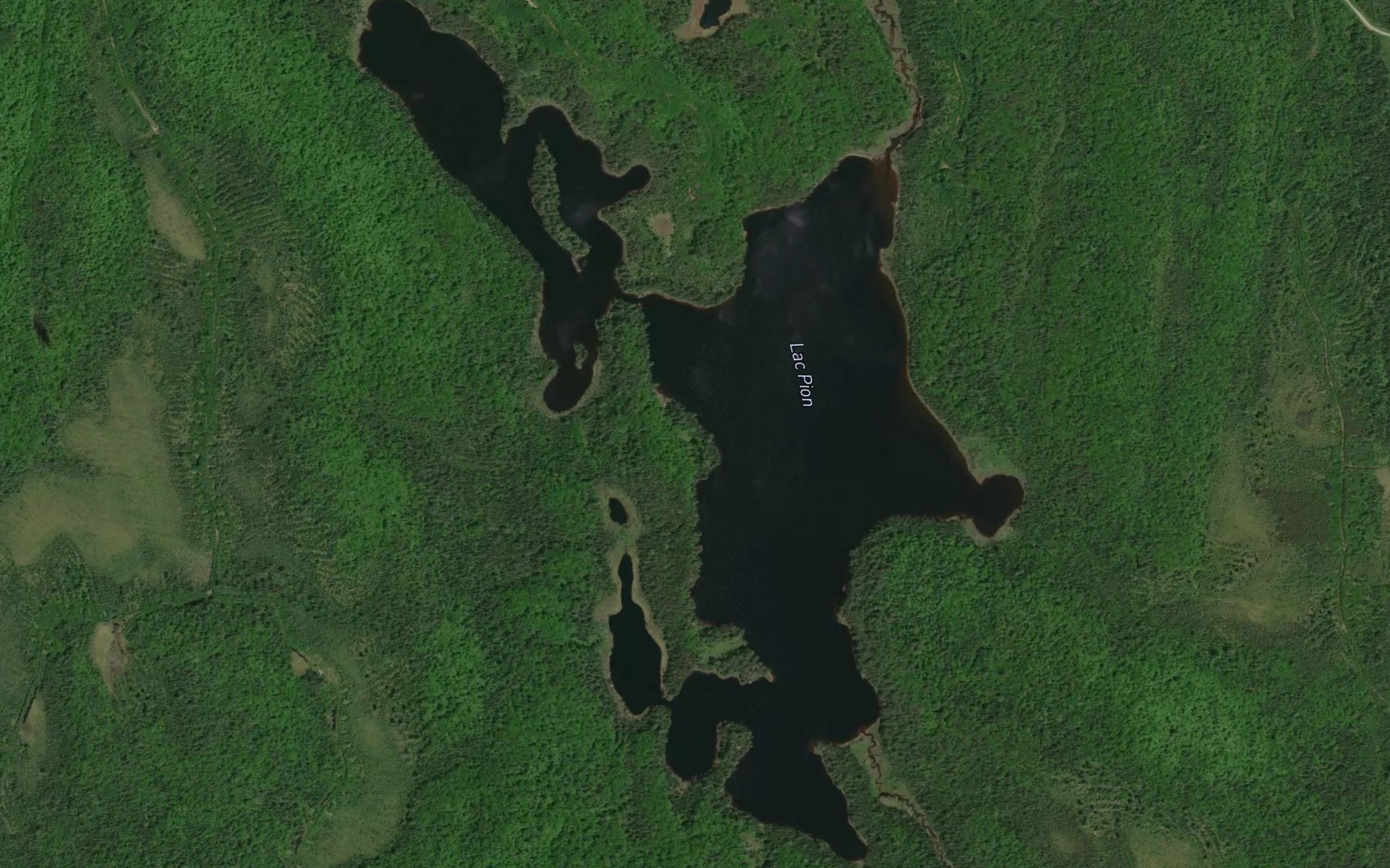 Satellite map of the Lac Pion