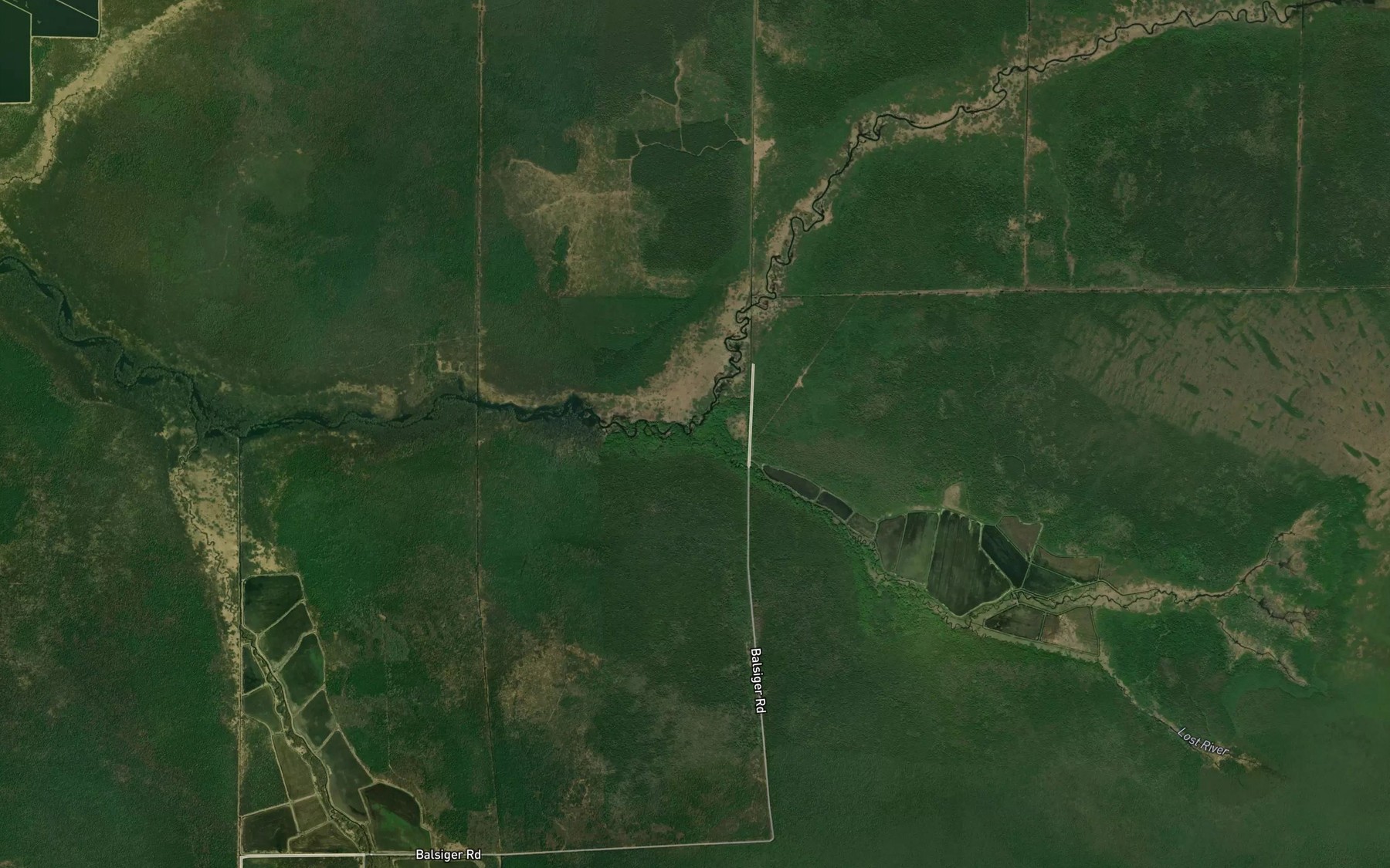Satellite map of the Lost River