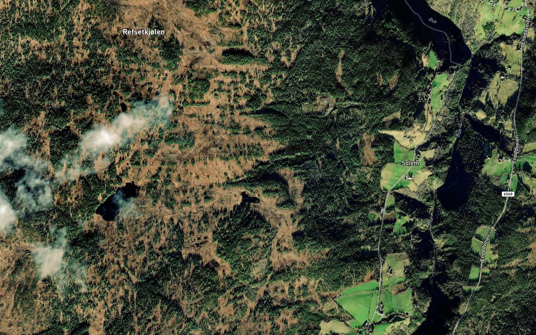 Satellite map of the Blukkubekken
