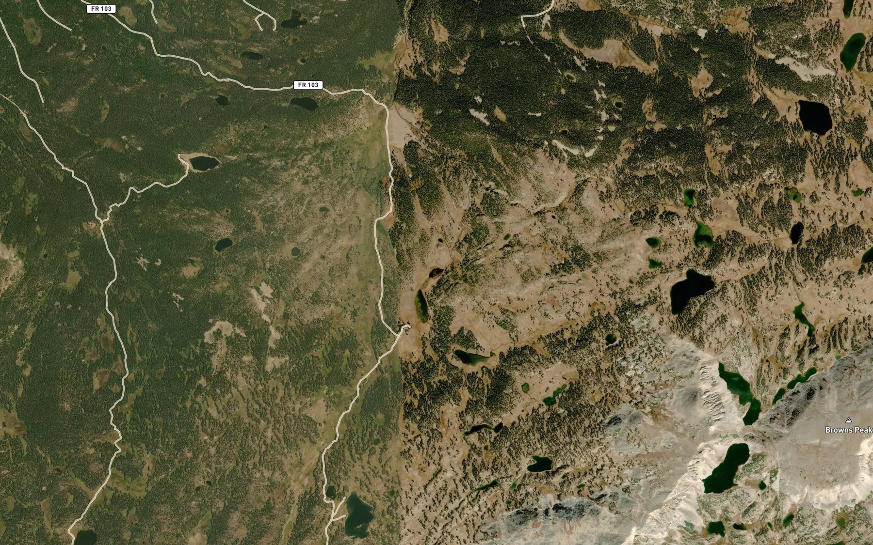 Satellite map of the Upper Long Lake