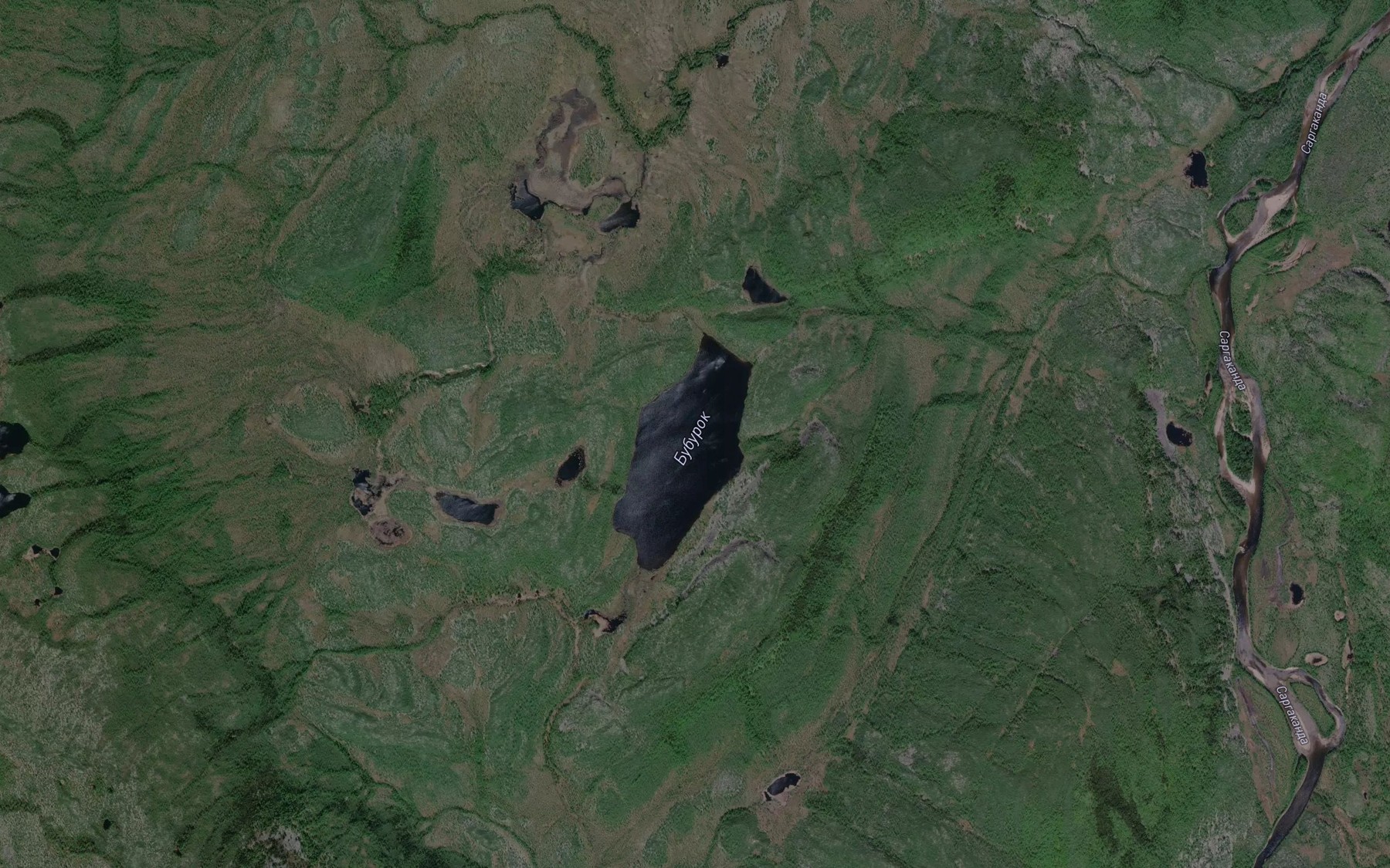 Satellite map of the Ozero Buburok