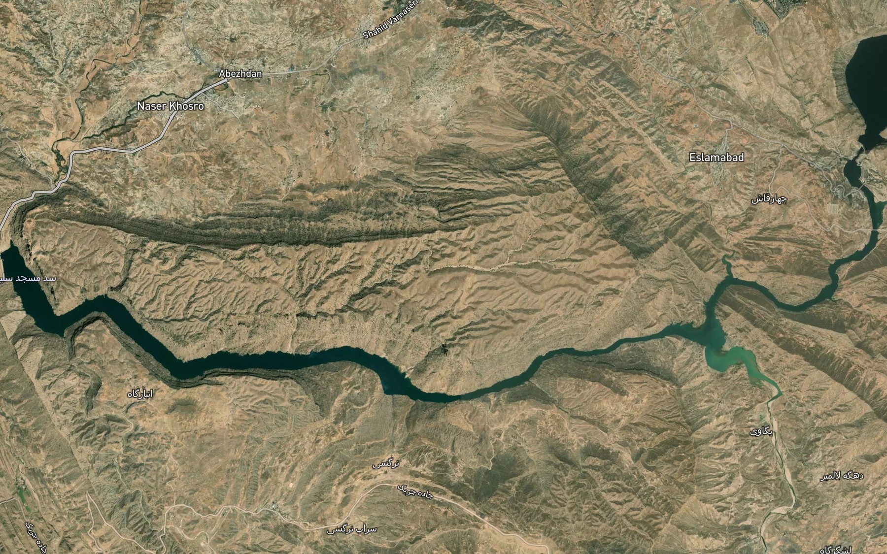 Satellite map of the Rudkhaneh-ye Morghab