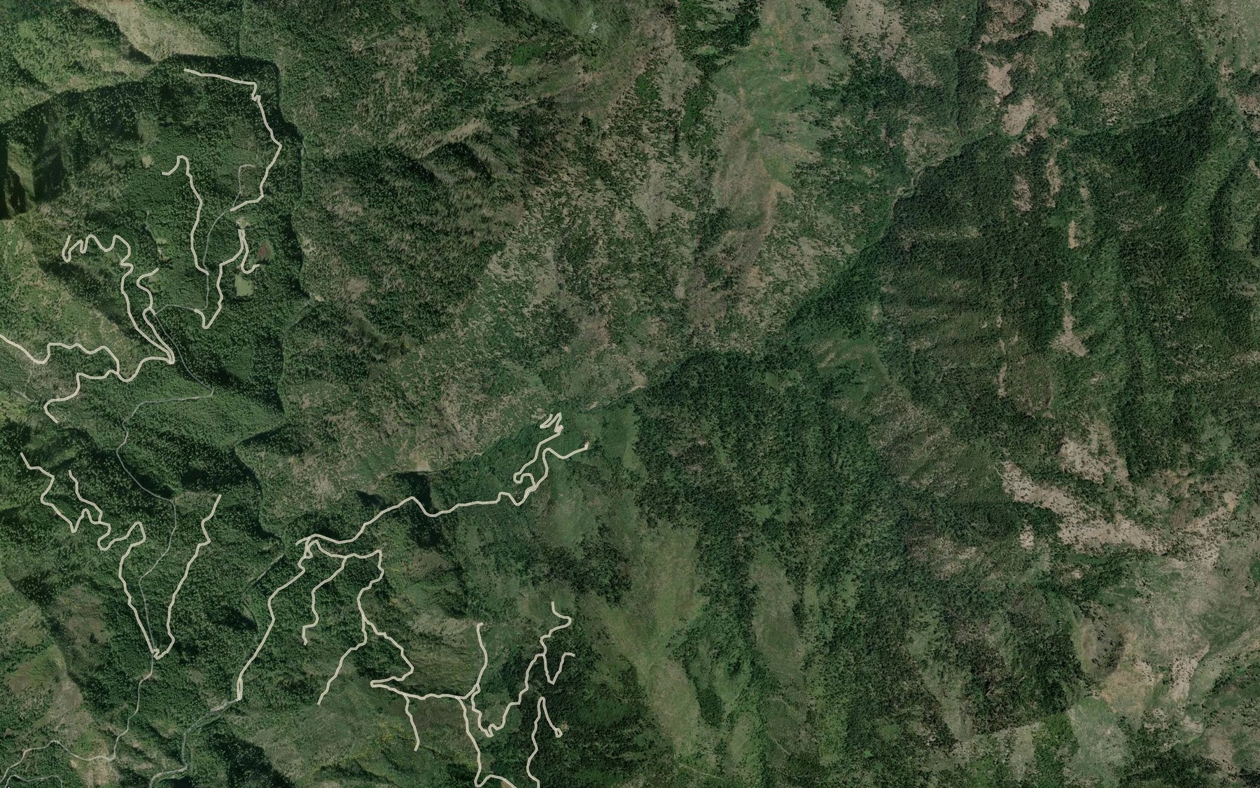 Satellite map of the Jim Jam Creek