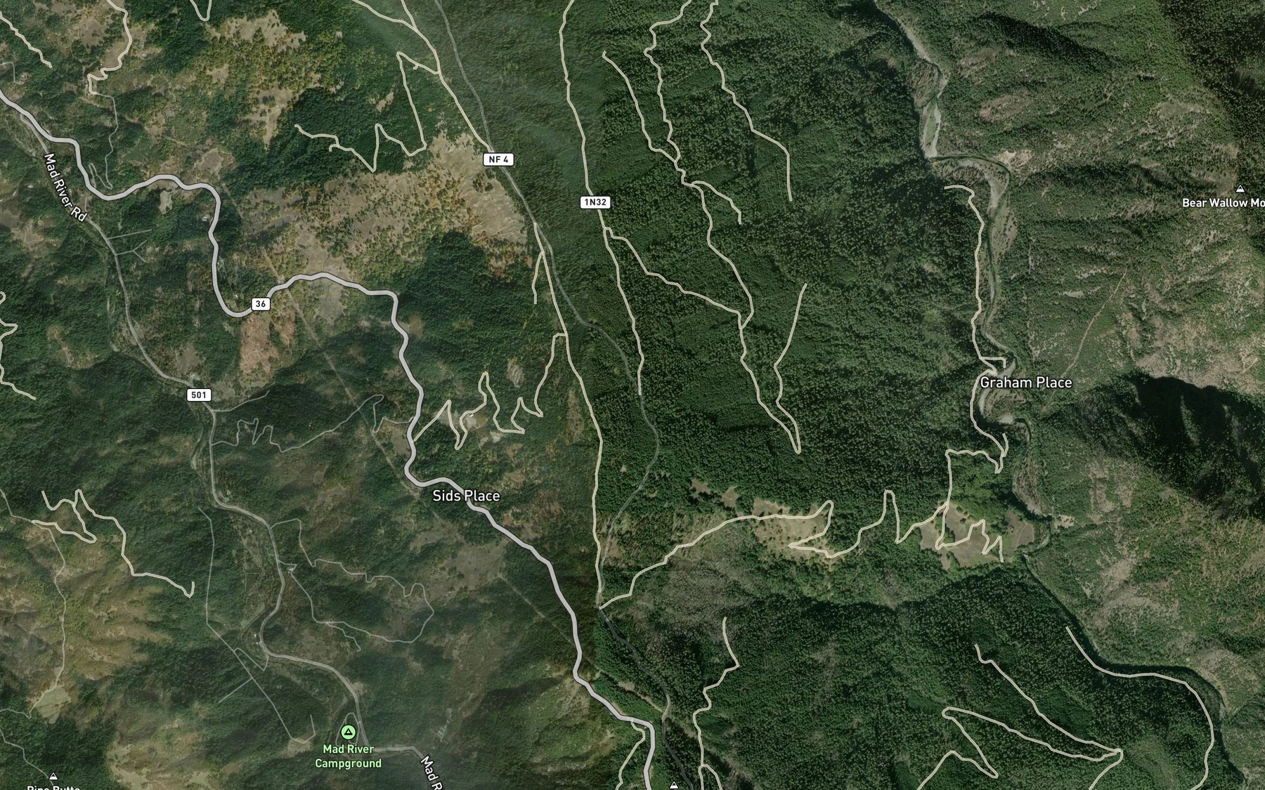 Satellite map of the Lemonade Spring