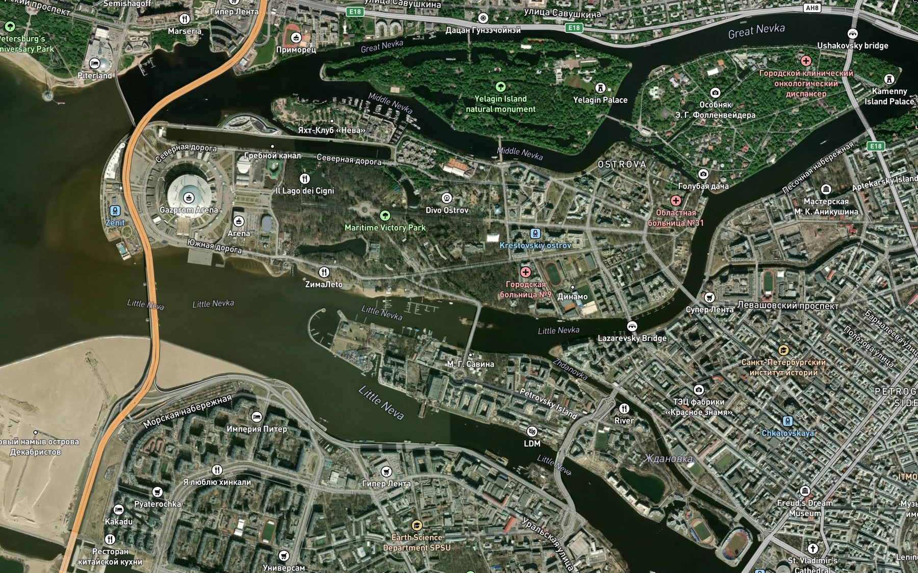 Satellite map of the Chukhonka