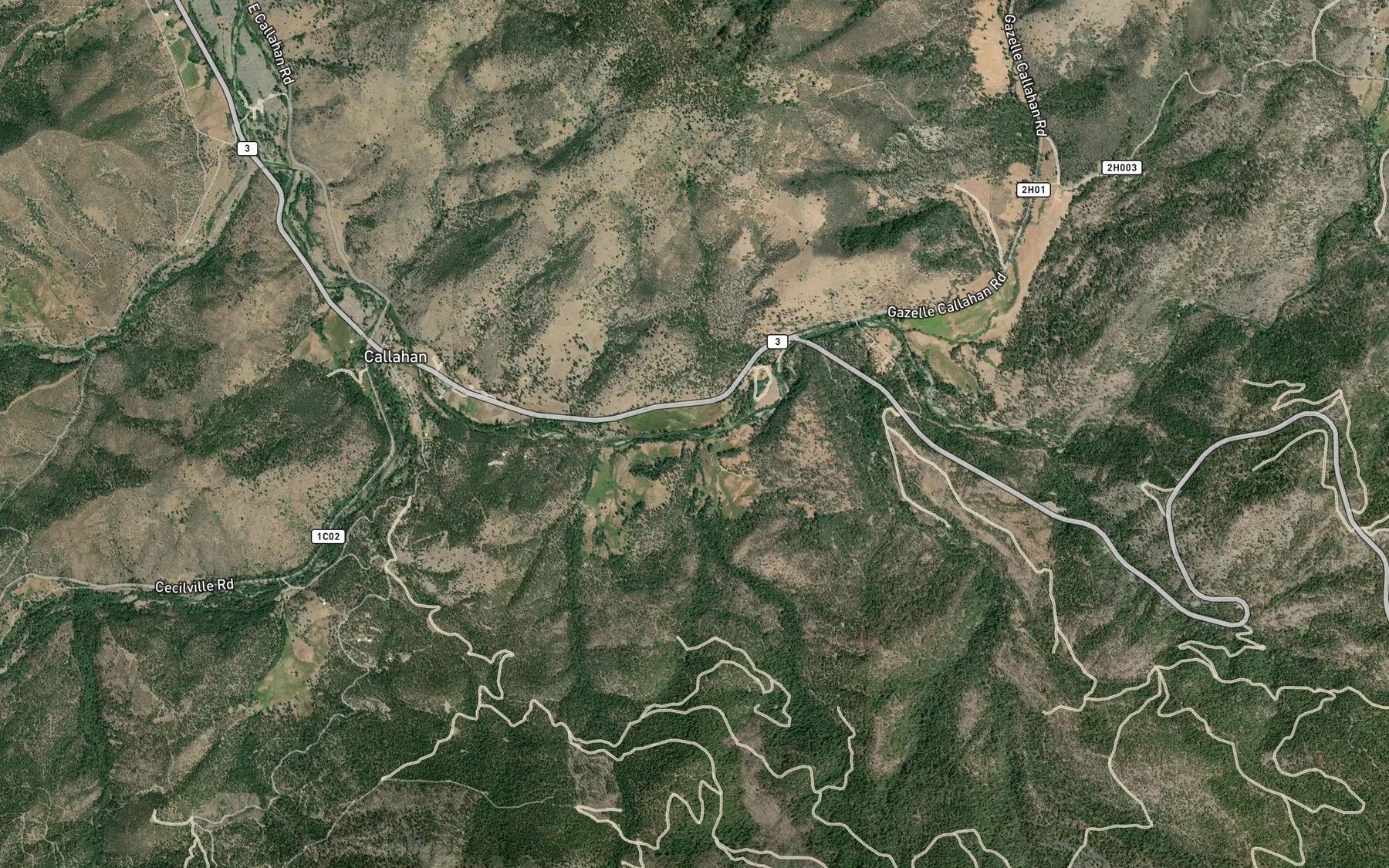 Satellite map of the Taylor Creek