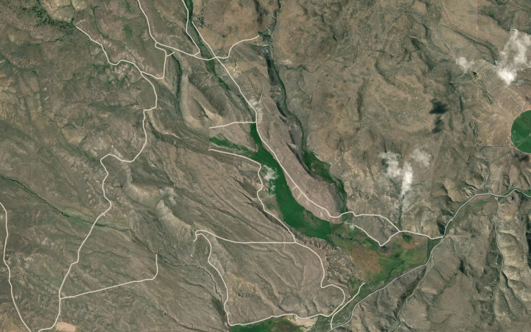 Satellite map of the Fish Creek