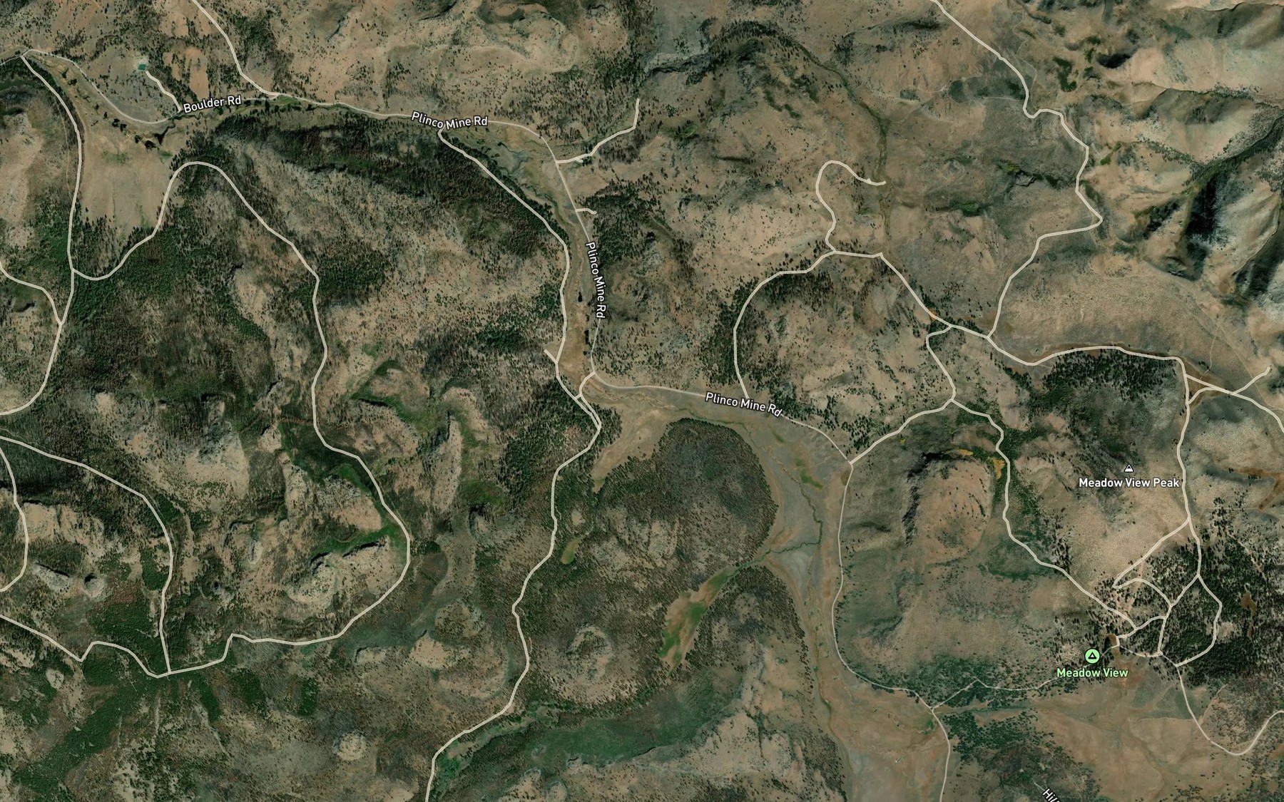 Satellite map of the Robinson Creek