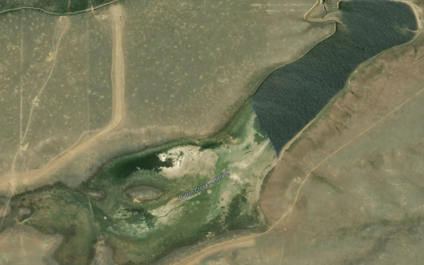 Satellite map of the Dutton Creek Reservoir