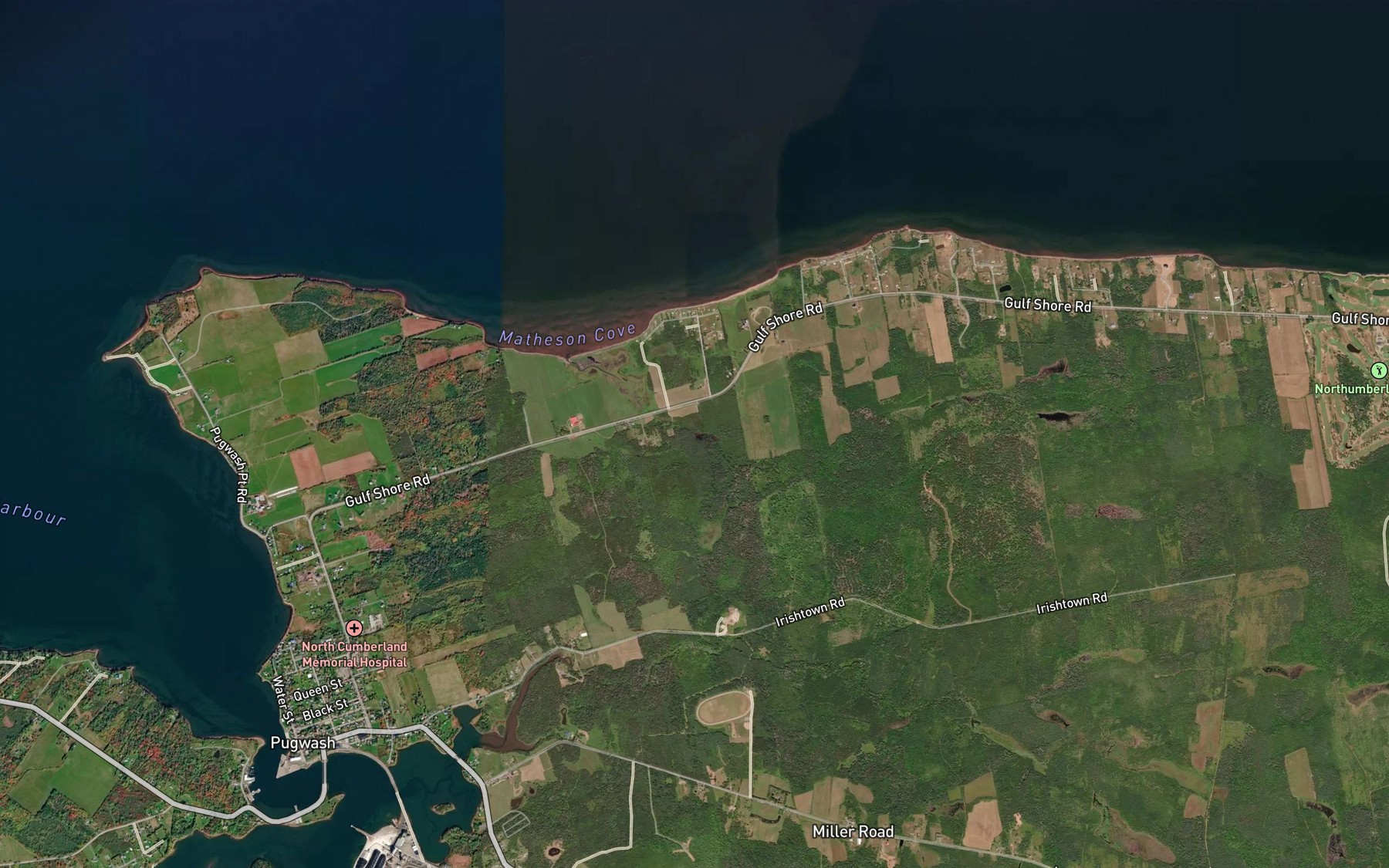 Satellite map of the Matheson Brook