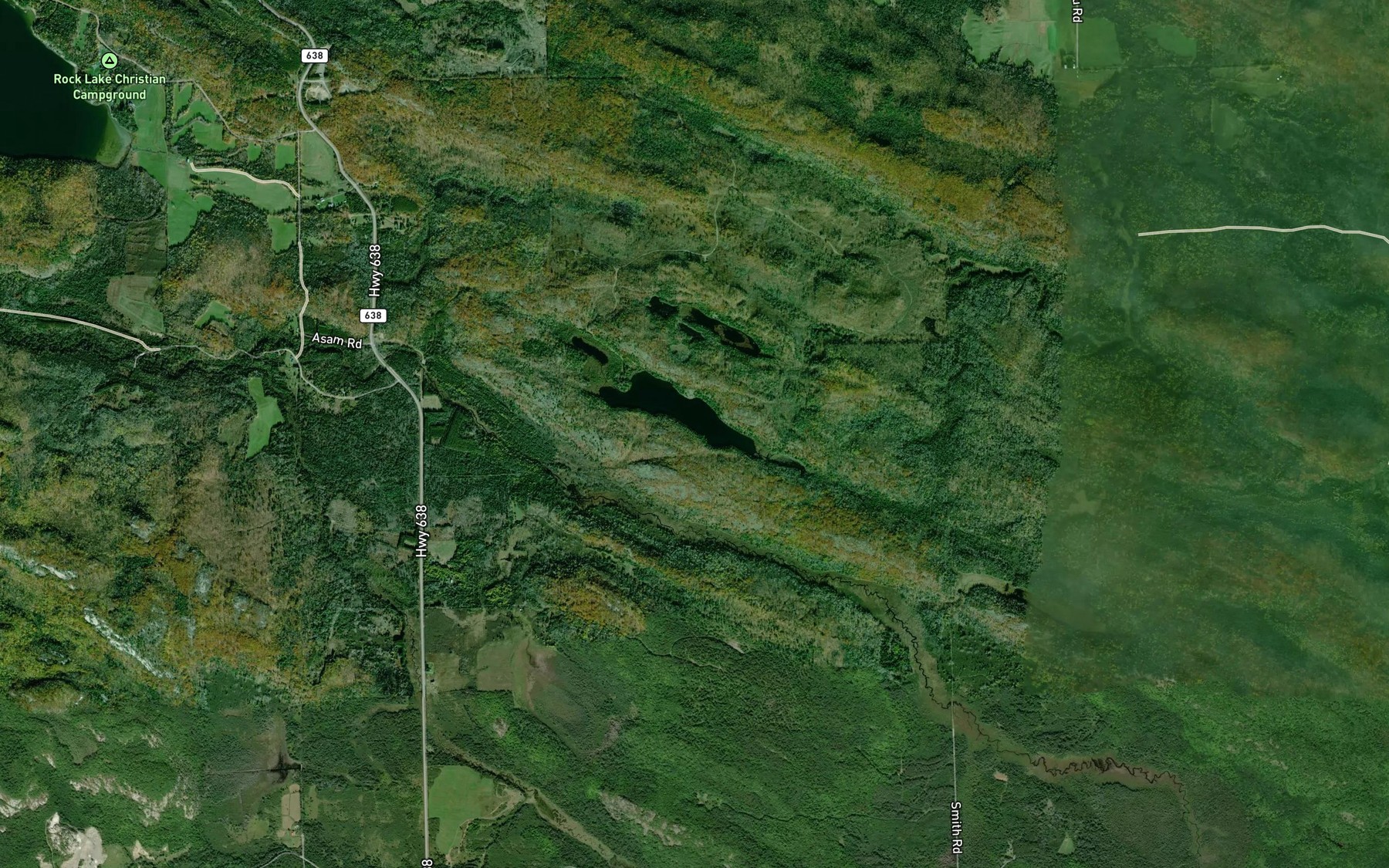 Satellite map of the Leslie Lake