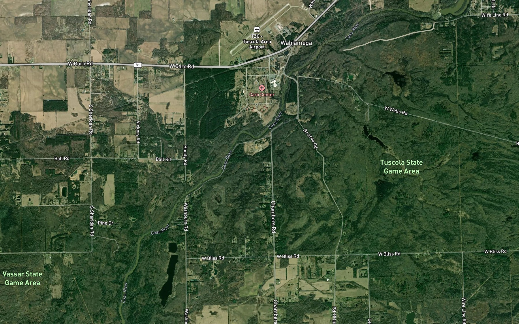 Satellite map of the Chambers Drain