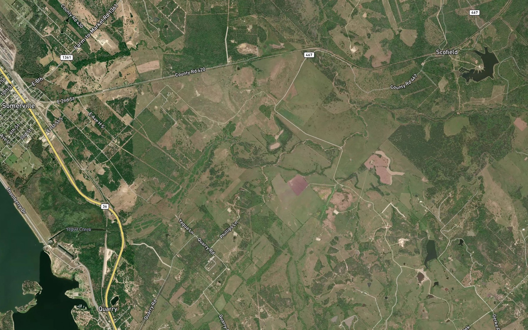 Satellite map of the Wolf Creek