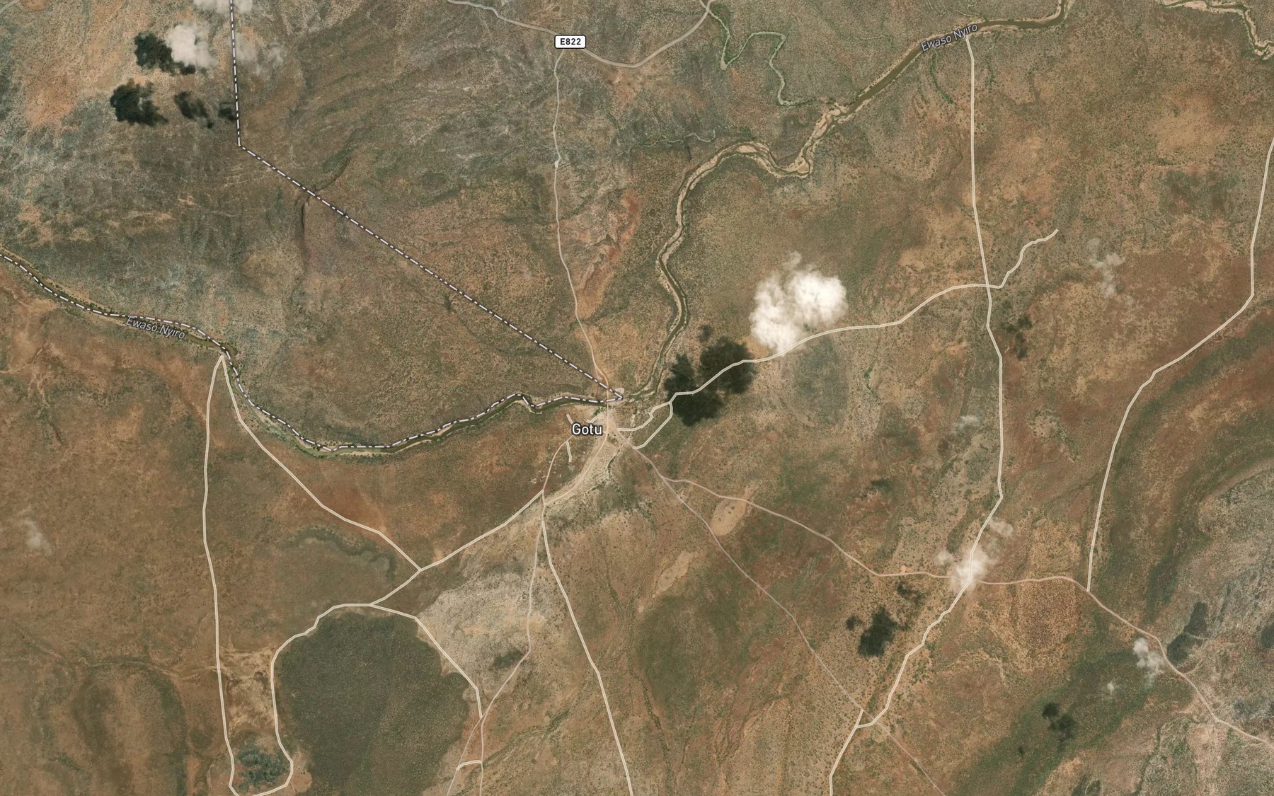 Satellite map of the Chanler's Falls