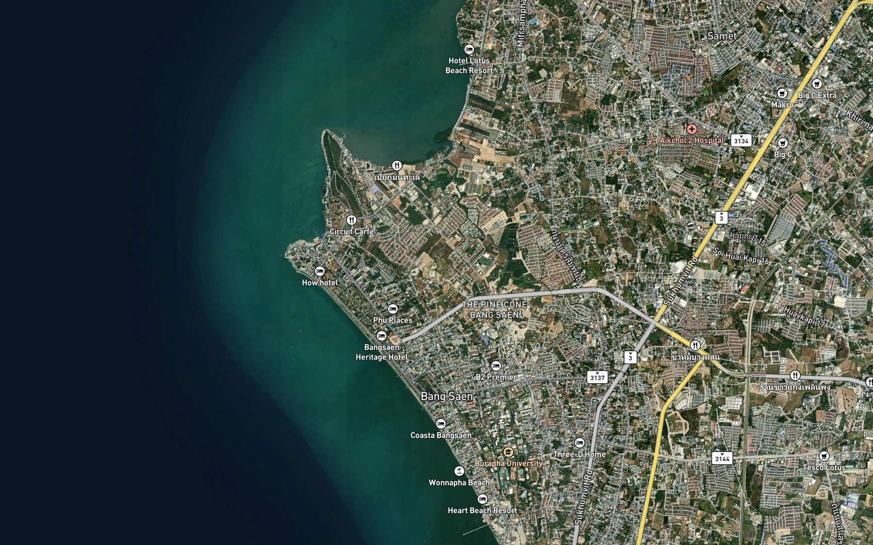 Satellite map of the Ao Bang Prong