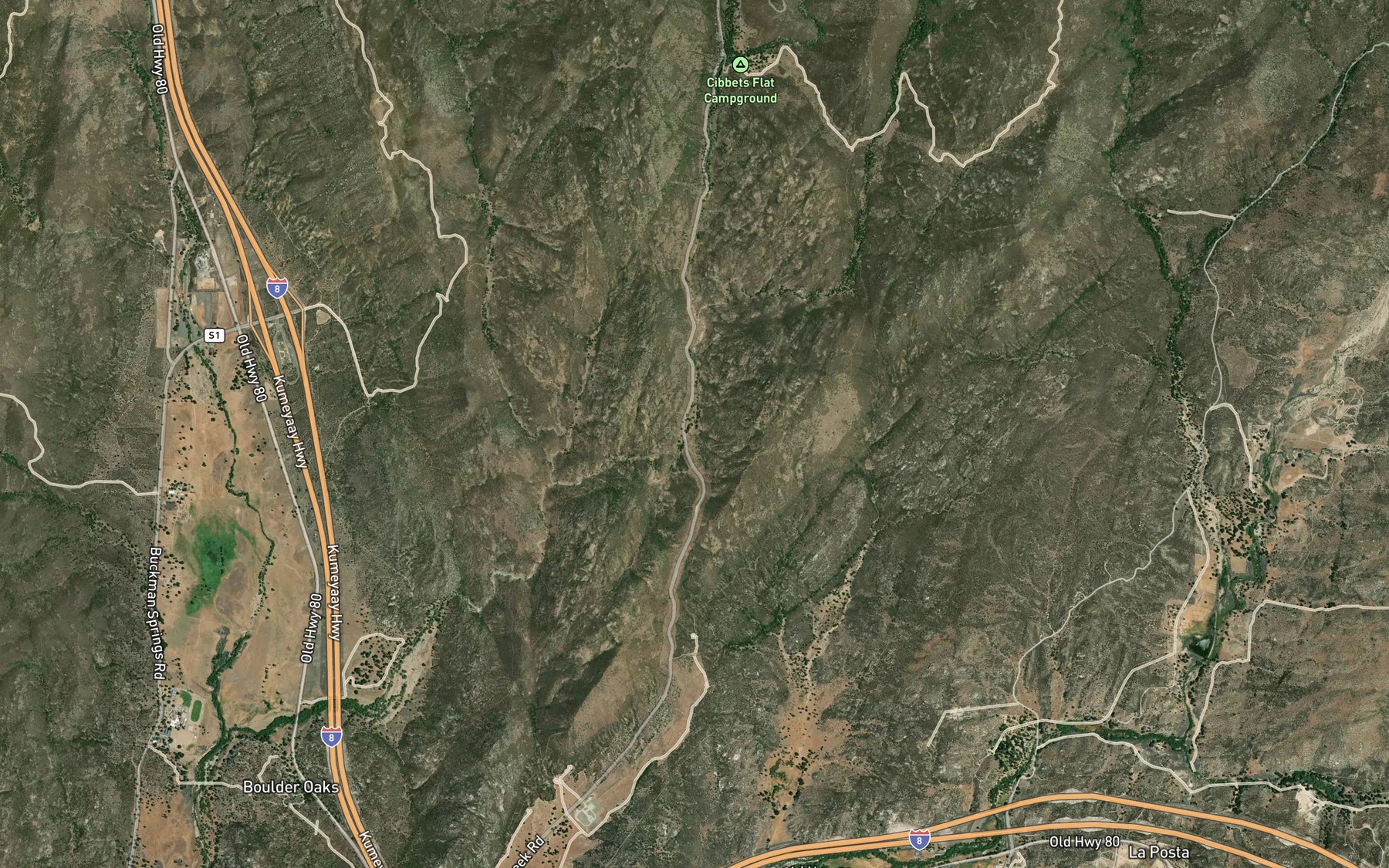 Satellite map of the Yellow Rose Spring