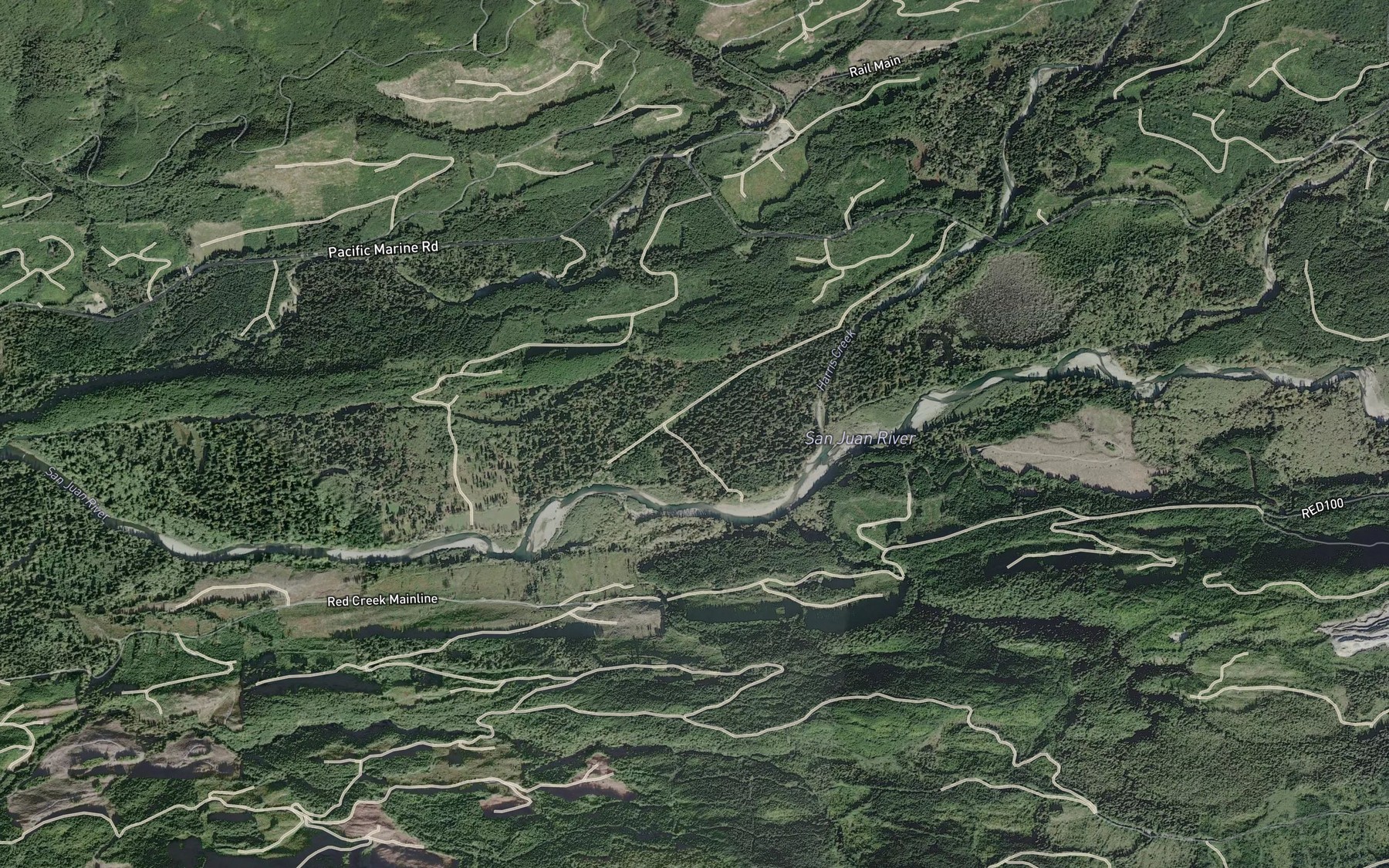 Satellite map of the Bavis Creek