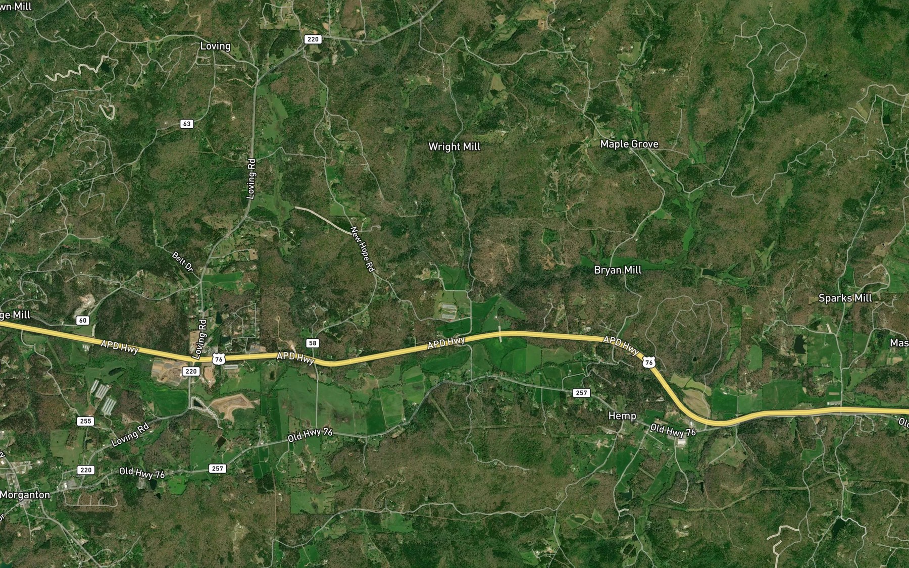 Satellite map of the Galloway Branch