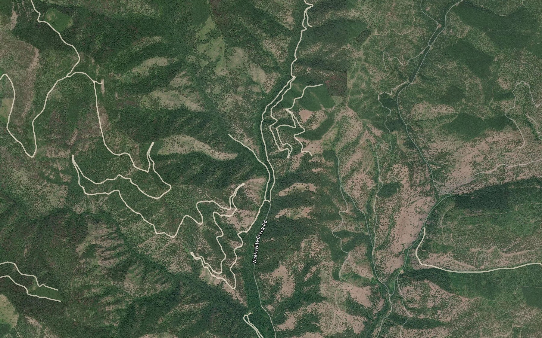 Satellite map of the Tepee Creek
