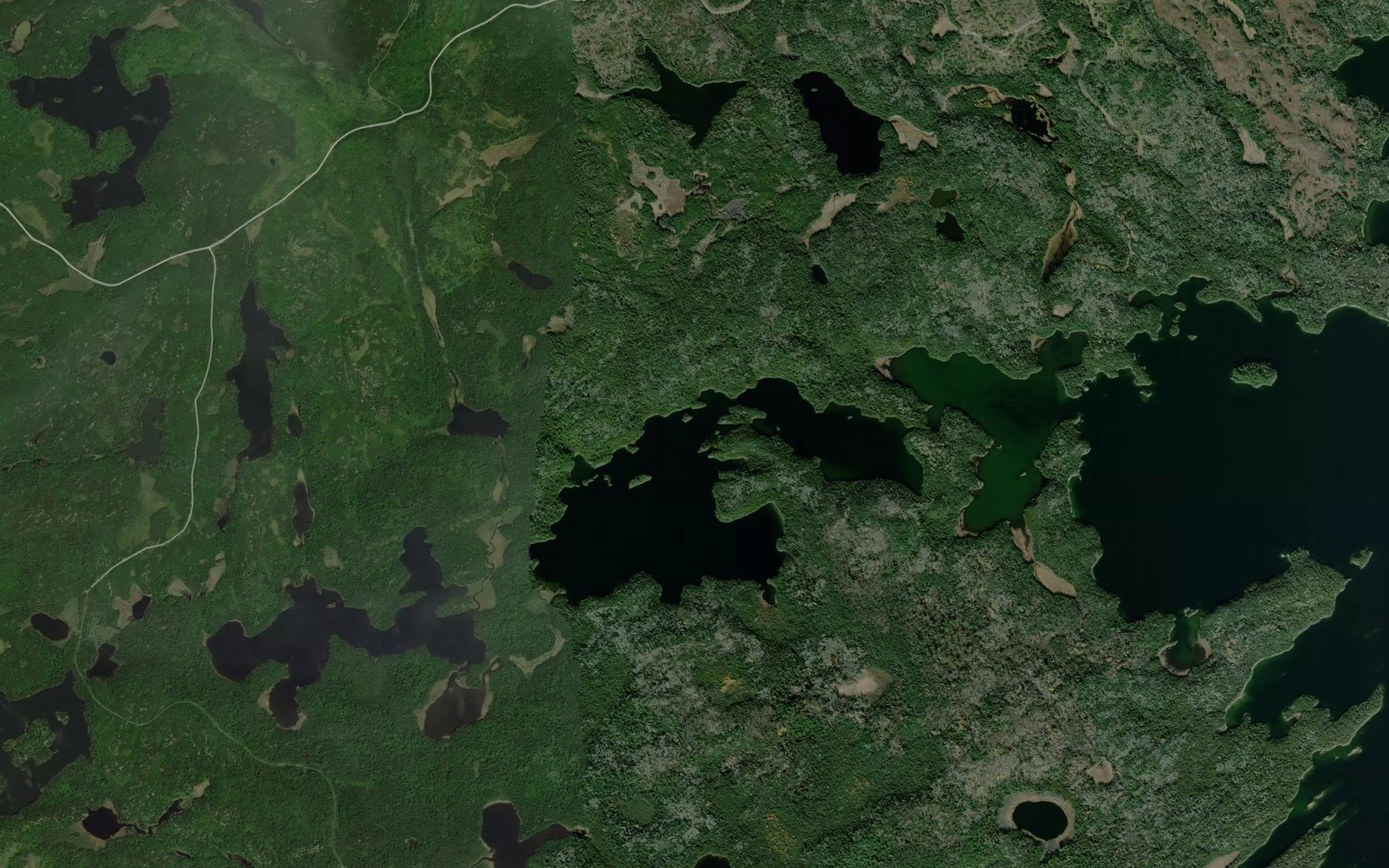 Satellite map of the Calder Lake