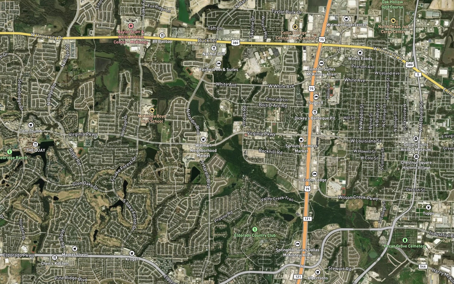 Satellite map of the Herndon Branch