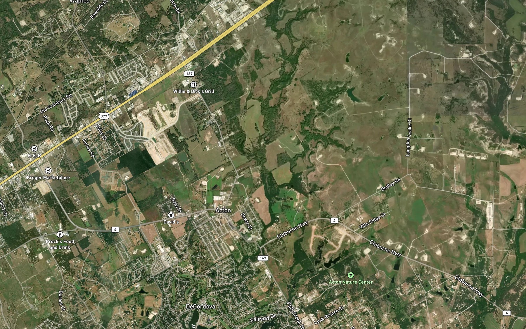 Satellite map of the Lick Branch