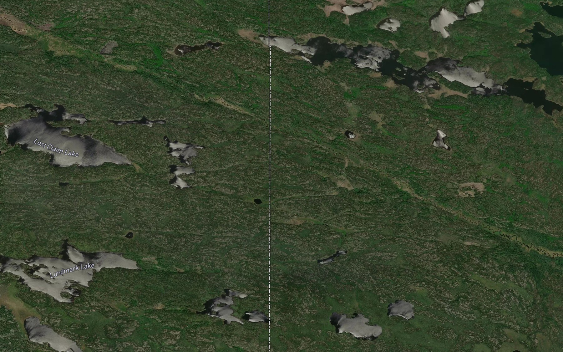 Satellite map of the Moose River