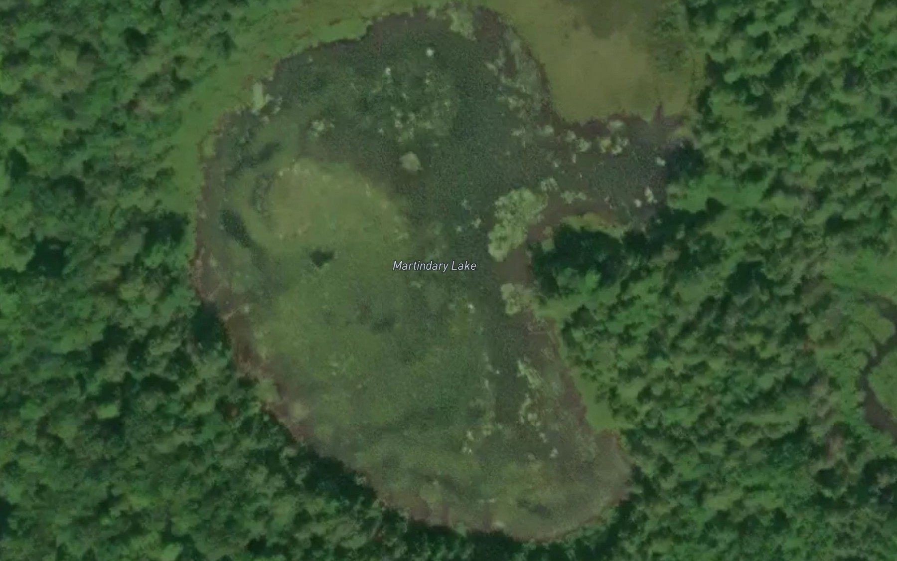 Satellite map of the Martindary Lake