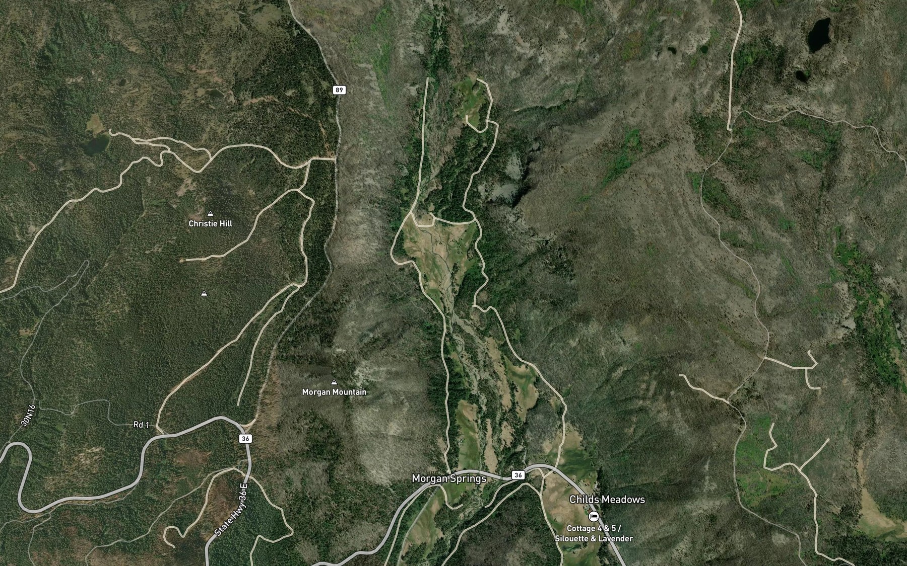 Satellite map of the Canyon Creek