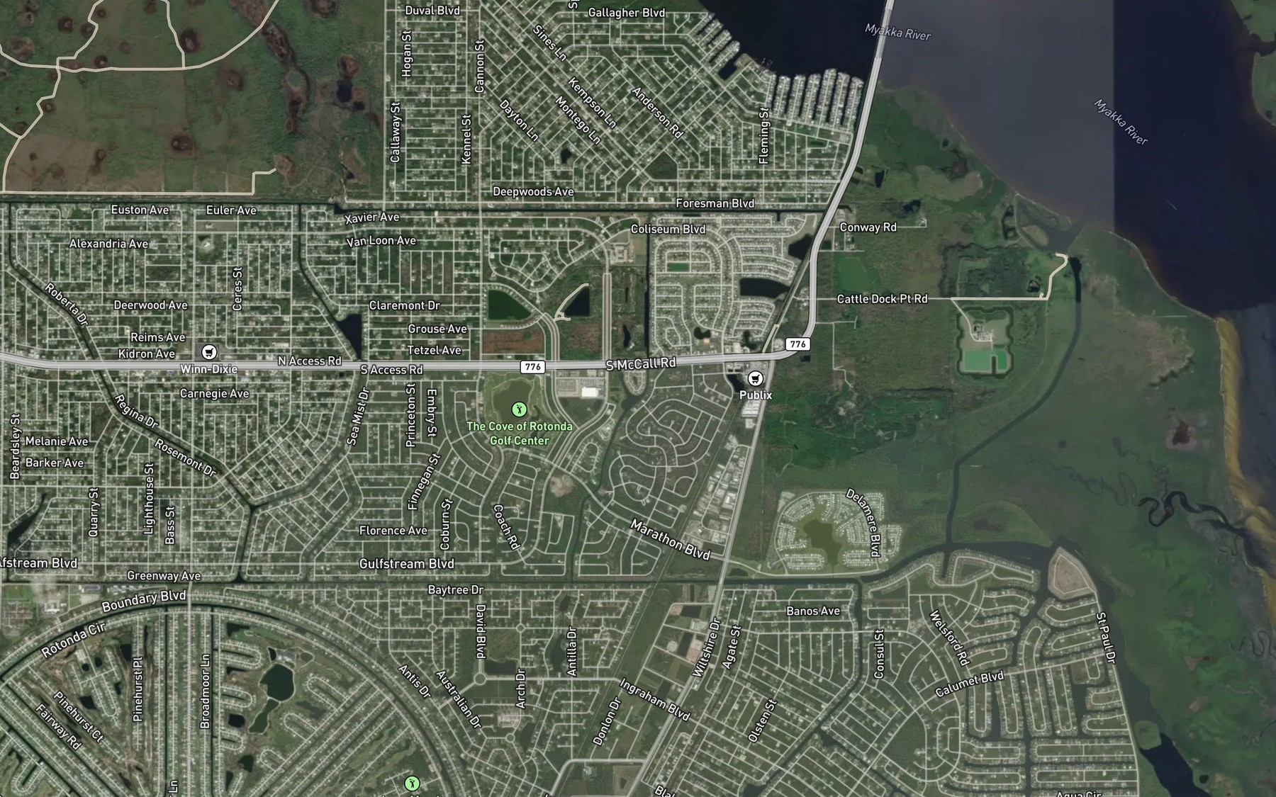 Satellite map of the Sioux Waterway