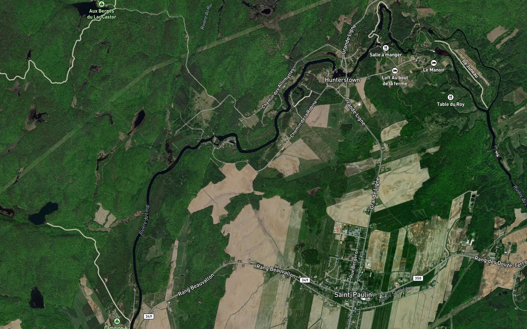 Satellite map of the Ruisseau Bergeron