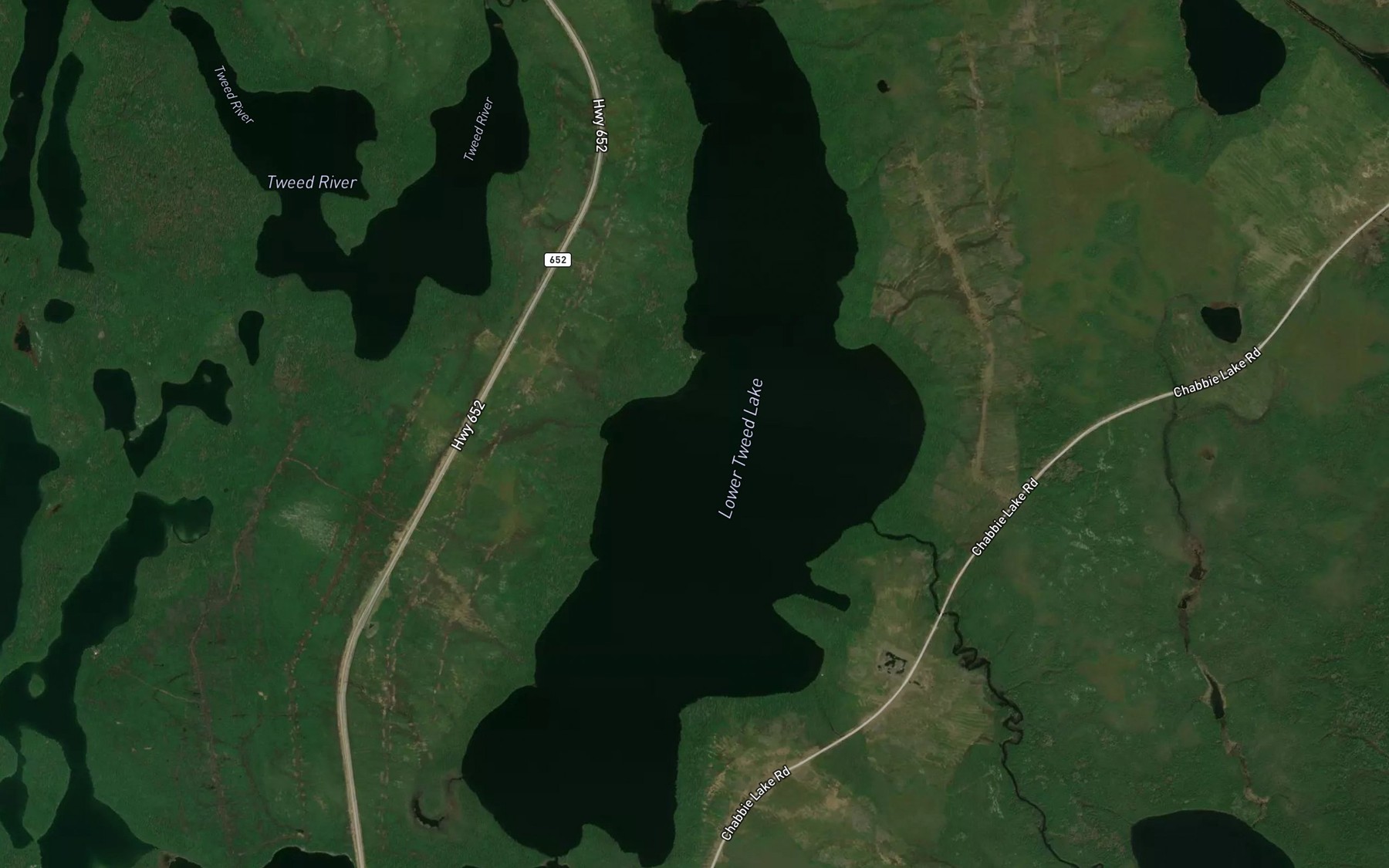 Satellite map of the Lower Tweed Lake