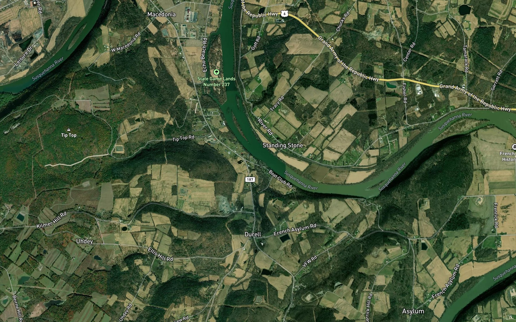 Satellite map of the Bennetts Creek