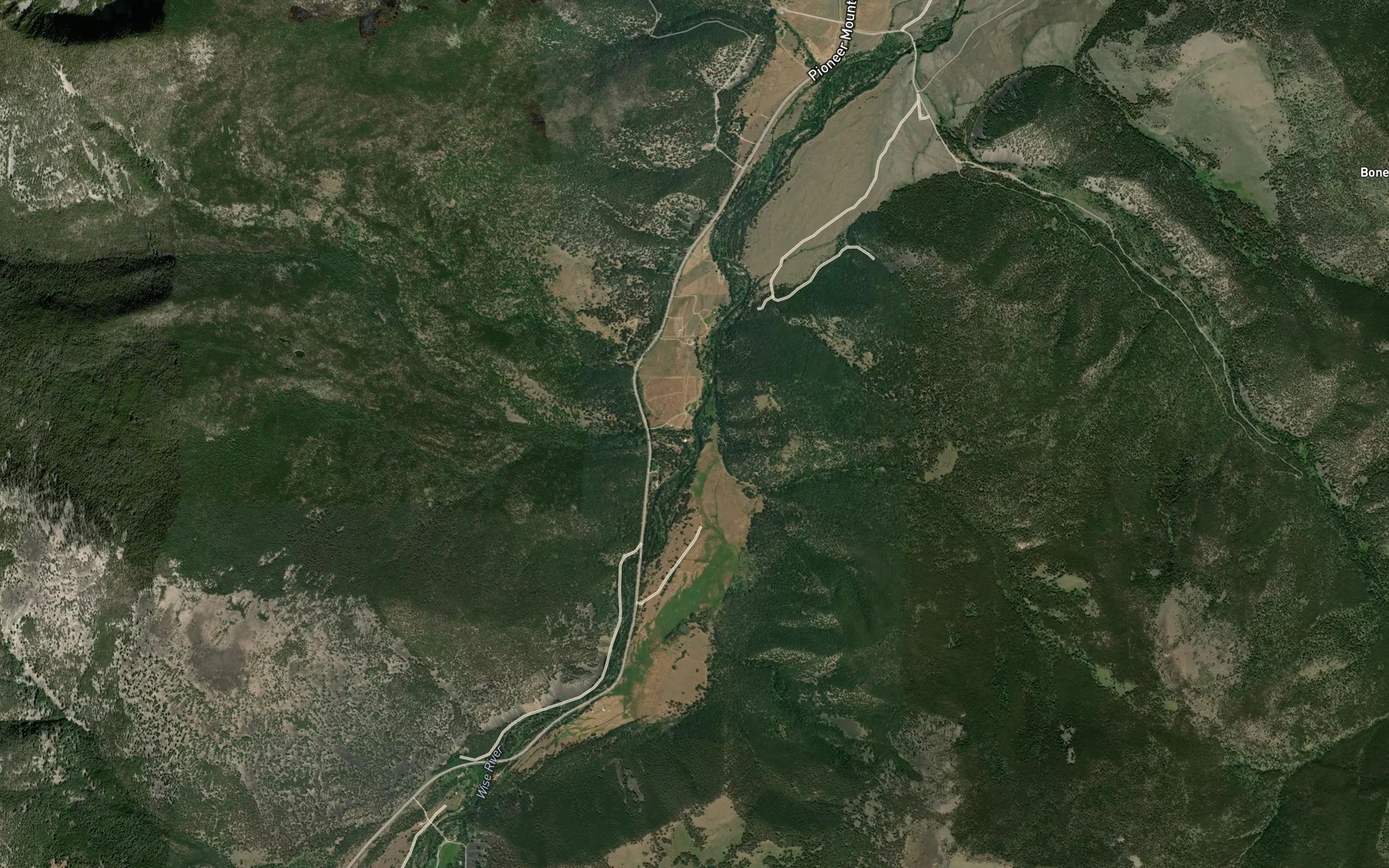 Satellite map of the Stine Creek