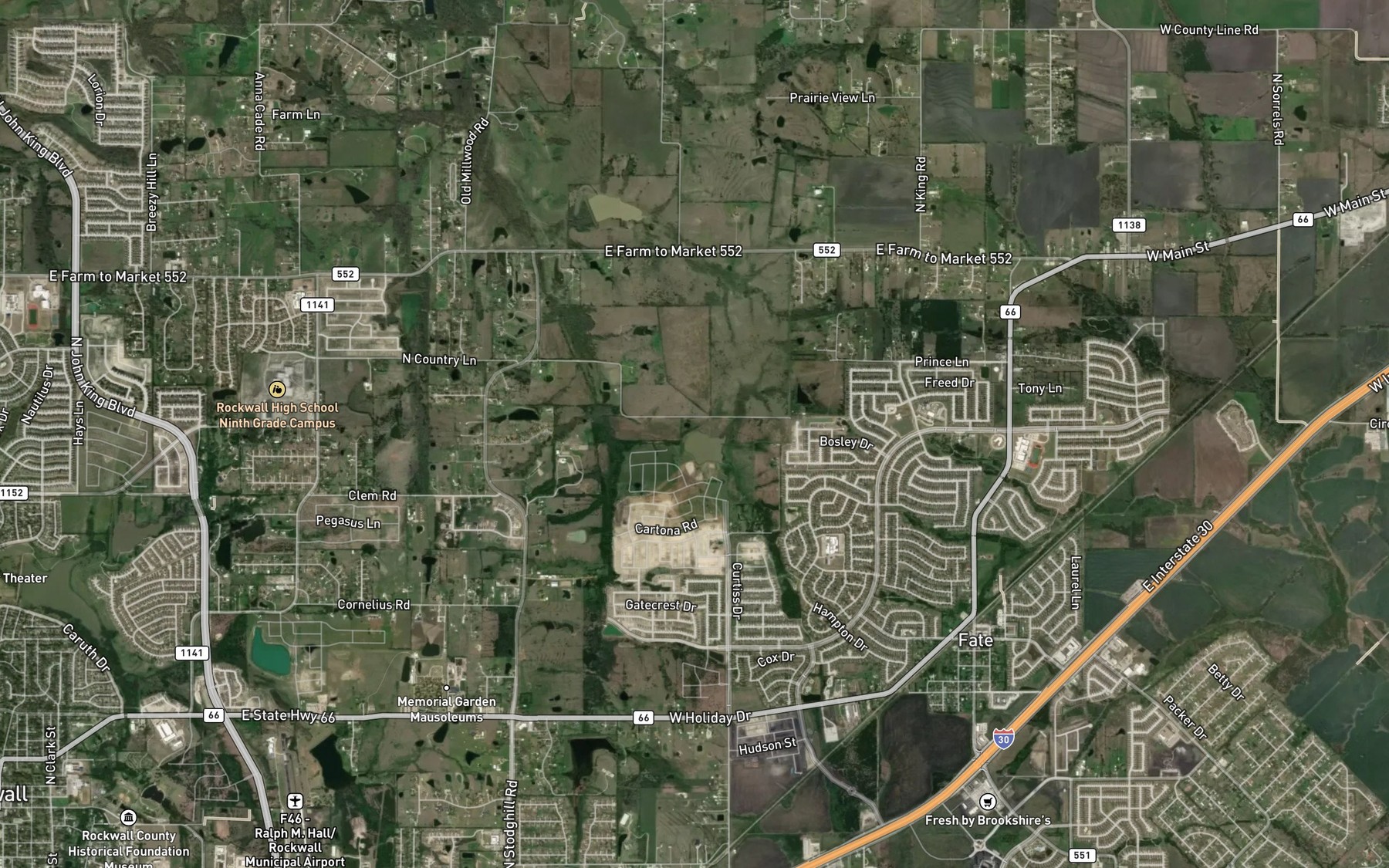 Satellite map of the Soil Conservation Service Site 3f Reservoir