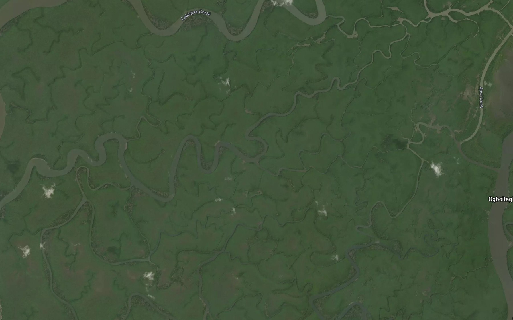 Satellite map of the Douglasgbene Creek