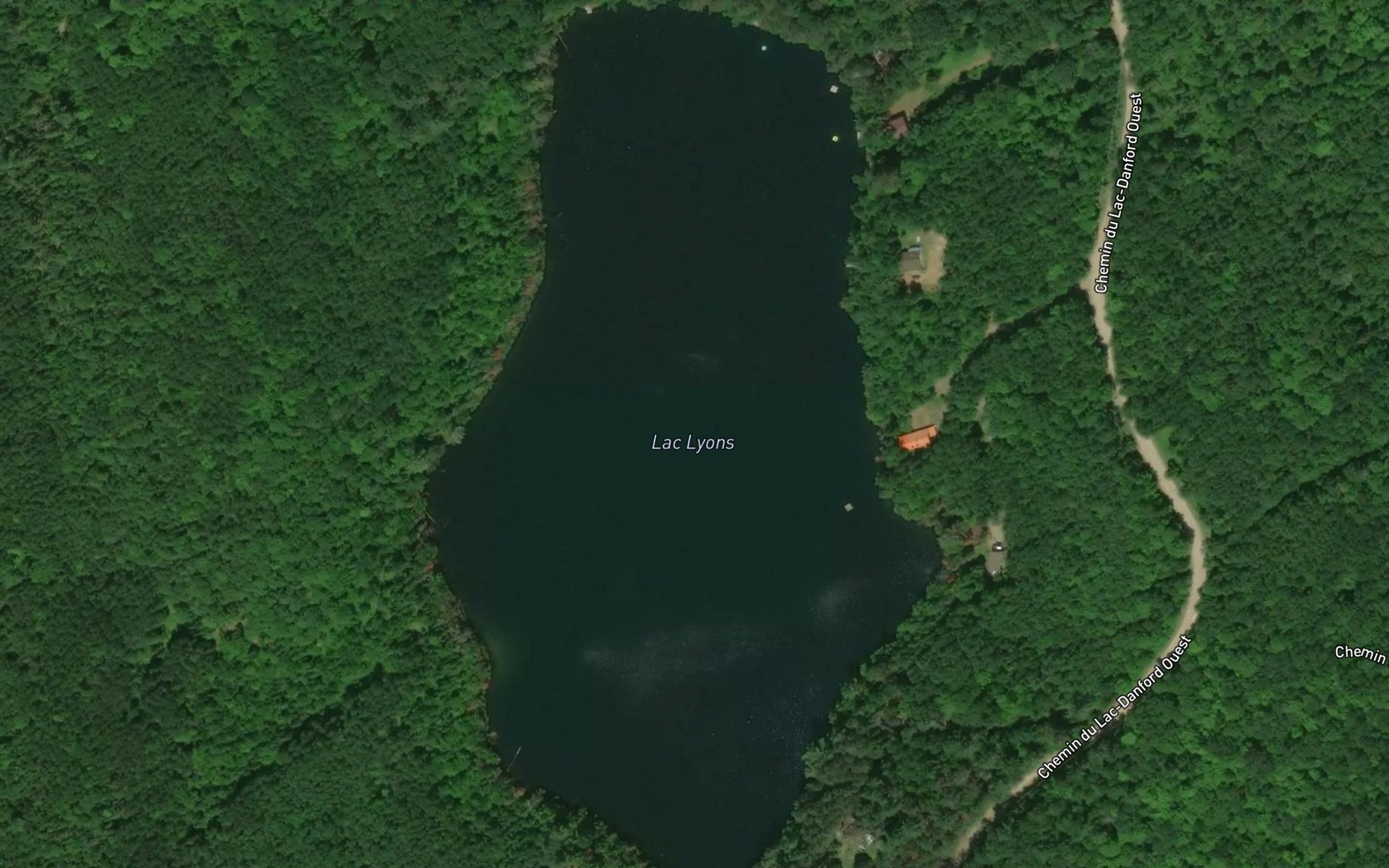 Satellite map of the Lac Lyons