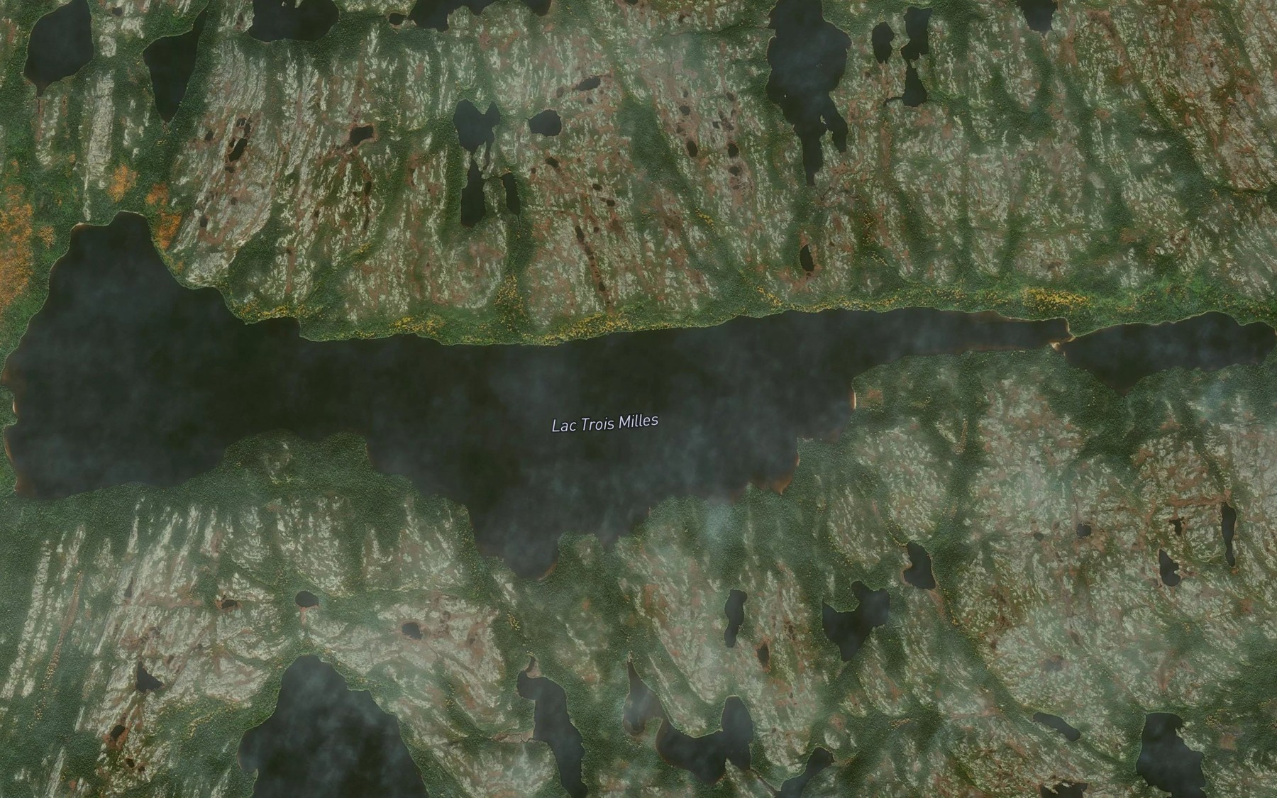 Satellite map of the Lac Trois Milles