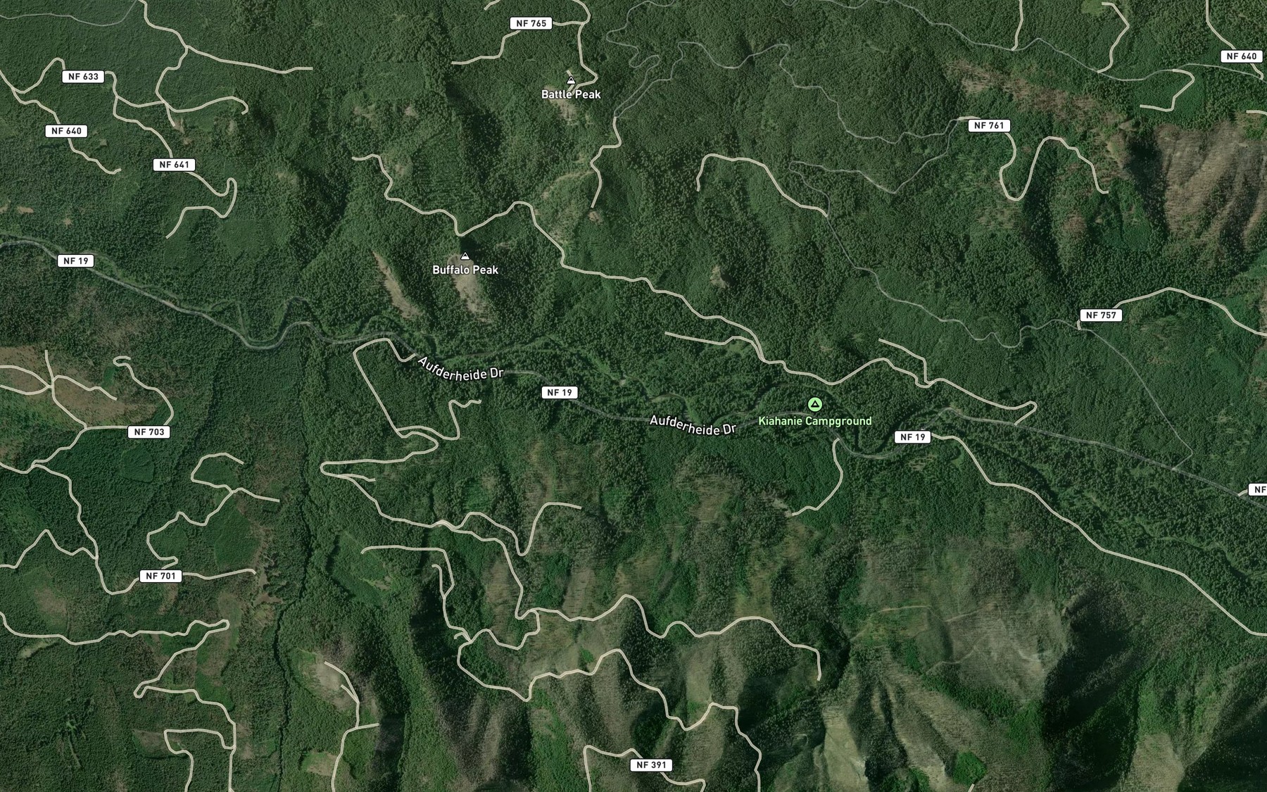 Satellite map of the Steer Creek