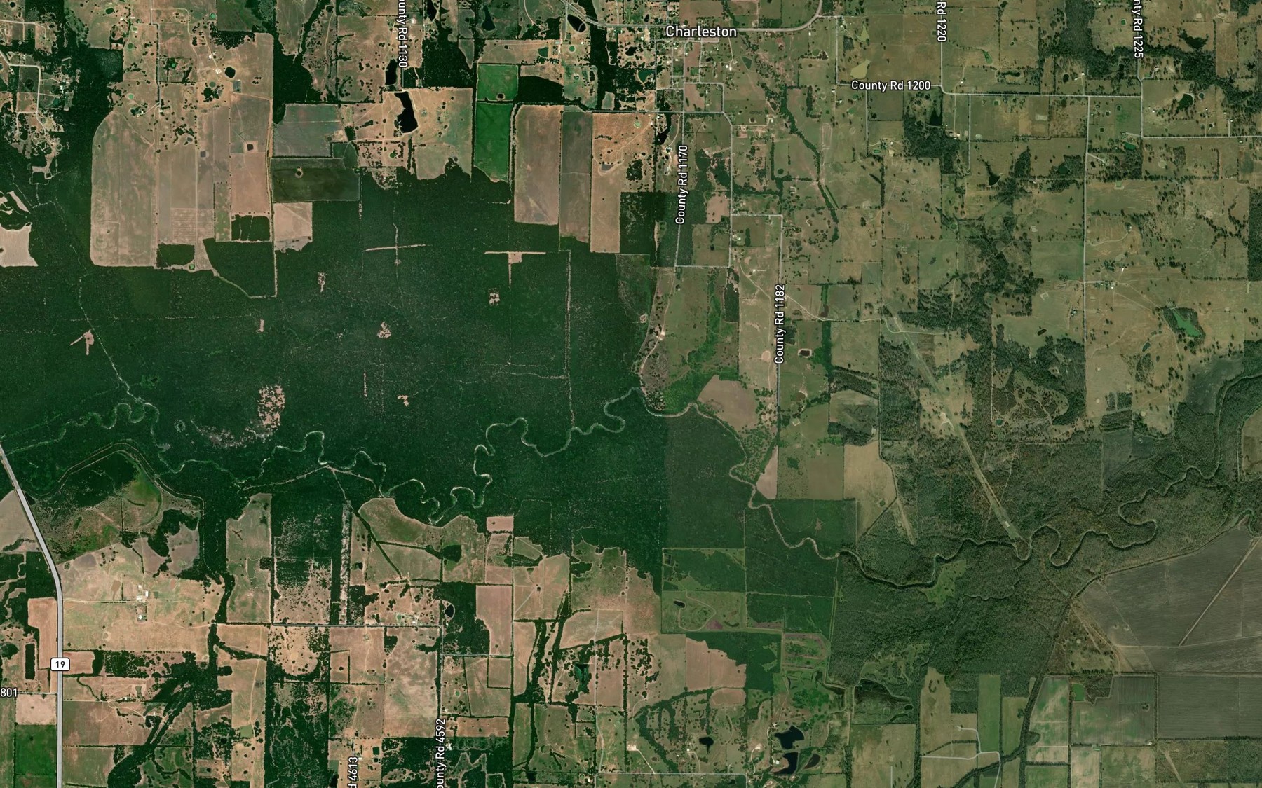 Satellite map of the McGuyer Branch