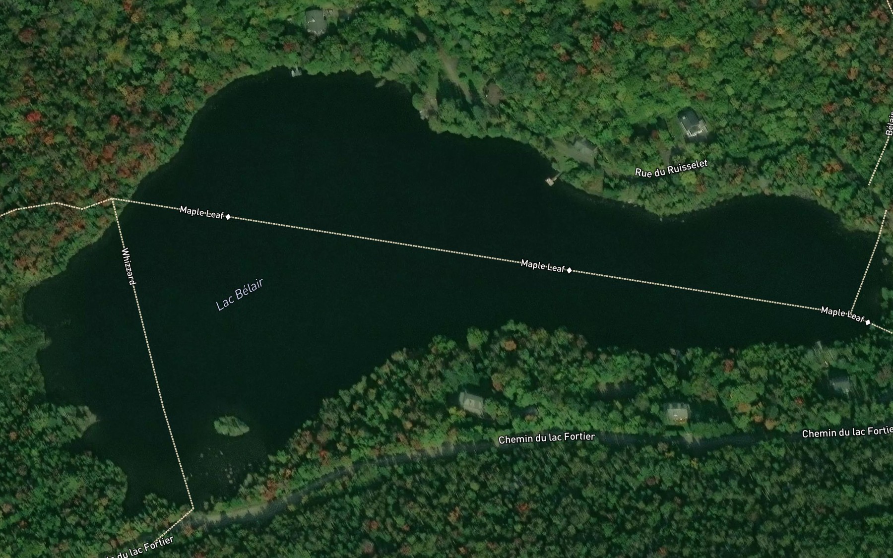 Satellite map of the Lac Belair