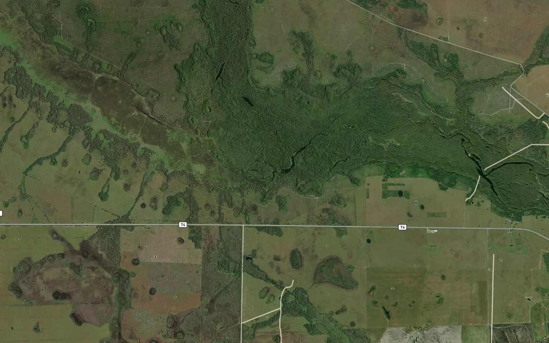 Satellite map of the Rainey Slough