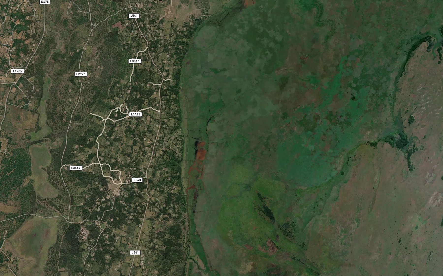 Satellite map of the Mbazwana