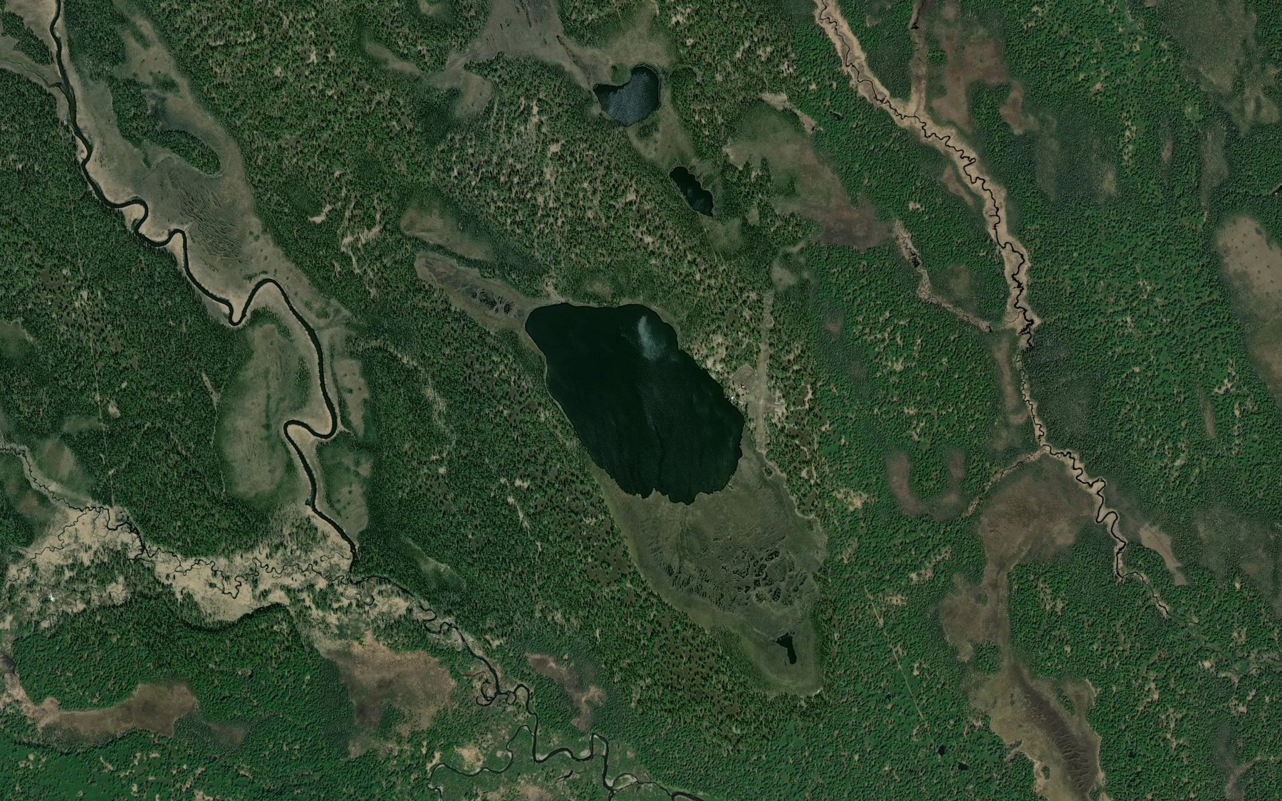 Satellite map of the Trail Lake