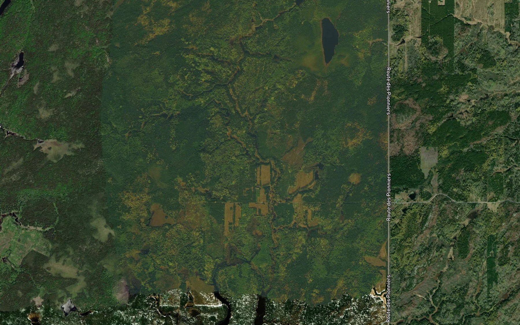 Satellite map of the Cours d'eau Thiballier-et-Deschenes